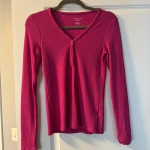 American Eagle Outfitters Pink Long Sleeve Tee